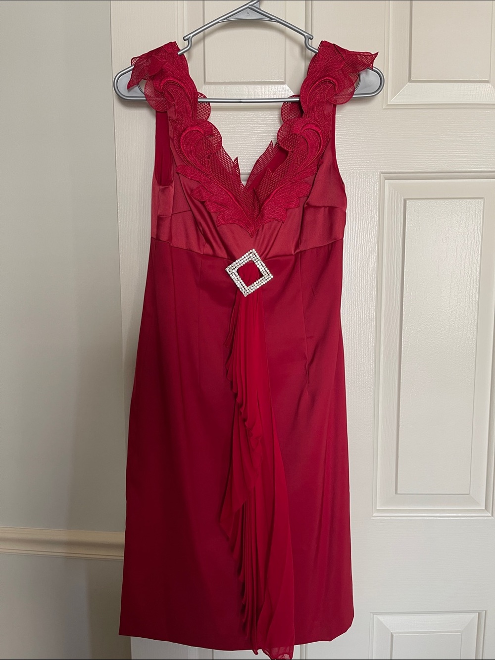 Anthony Studio Red Sleeveless Rhinestone Embellished Event Party Cocktail Dress4